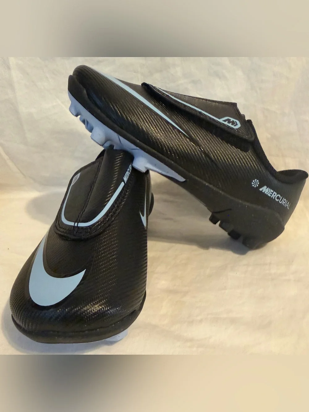 Nike Jr Vapor 16 Club PS Soccer Cleats Black/Blue FQ8290-003 Toddler Sz: 11C